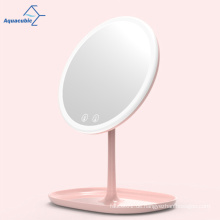 Aquacubic LED-Make-up-Spiegel-Licht-Touch-Schalter-Bildschirm Einstellbares Licht tragbares USB wiederaufladbar 0-60 Drehwinkel Runde Form Runde Form